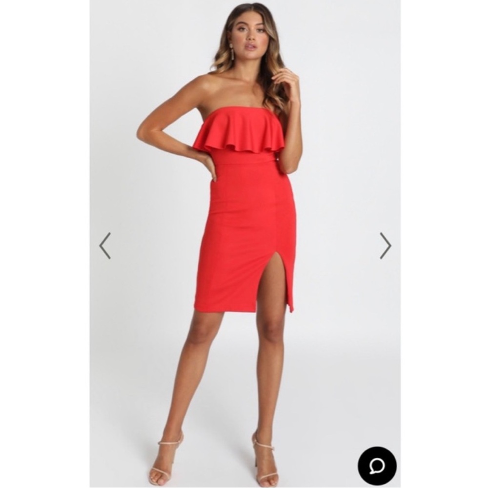 Showpo Strapless Red Dress